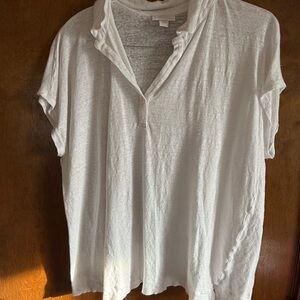 jjill linen White top A0018